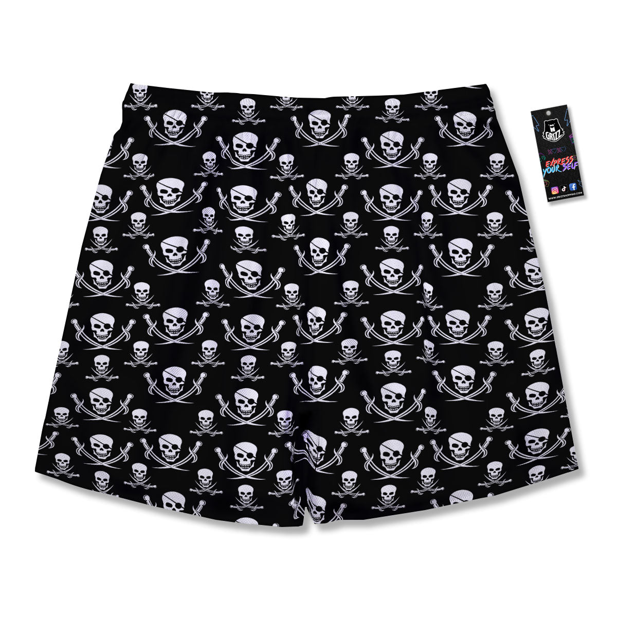 Theme Pirate Print Pattern Men's Running Shorts-grizzshop