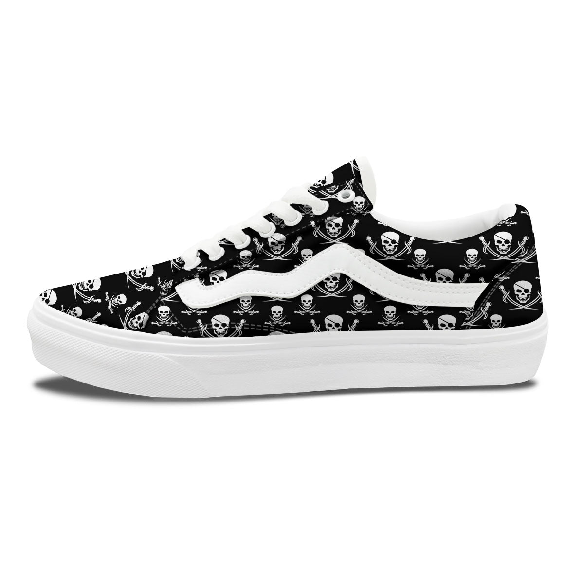 Theme Pirate Print Pattern Skate Shoes-grizzshop