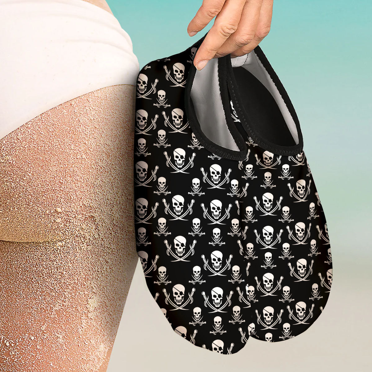 Theme Pirate Print Pattern Water Shoes-grizzshop