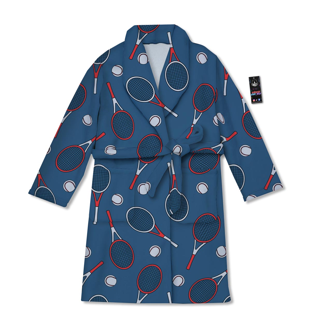 Theme Tennis Print Pattern Bathrobe-grizzshop