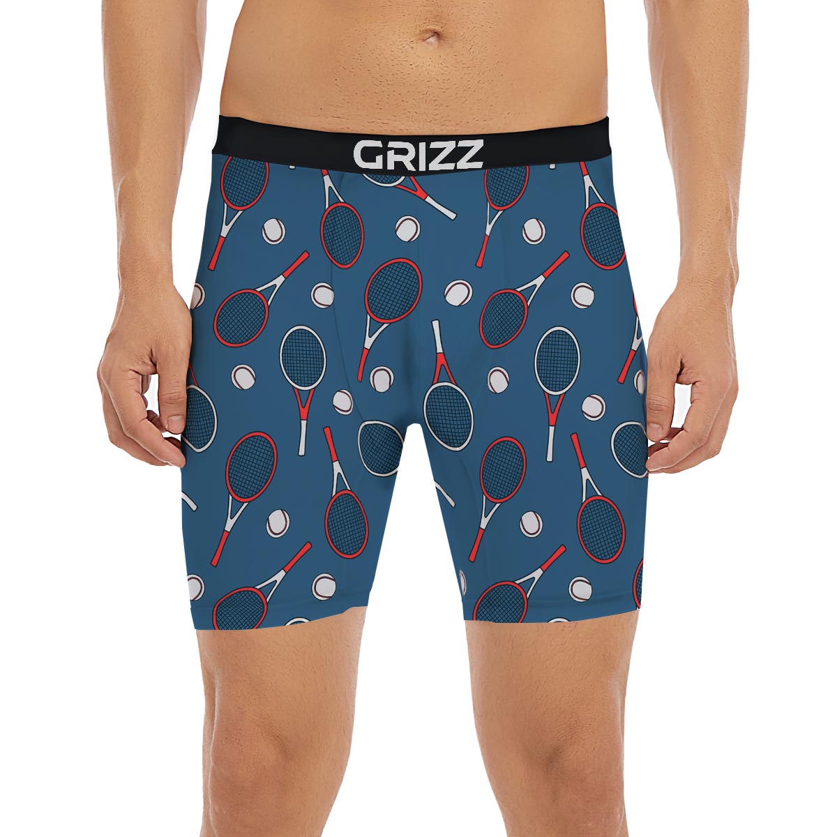 Theme Tennis Print Pattern Boxer Briefs-grizzshop