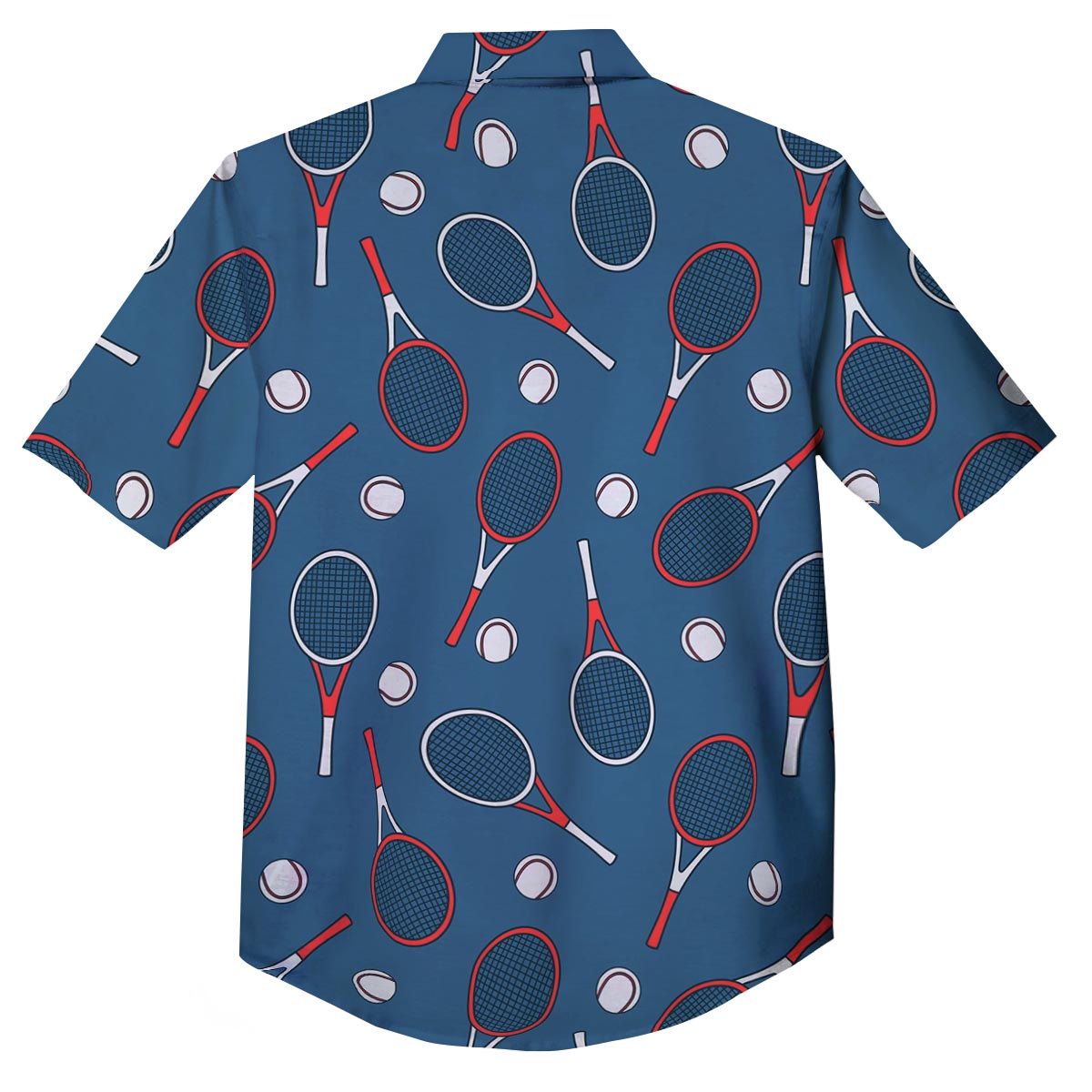 Theme Tennis Print Pattern Button Up Shirt-grizzshop