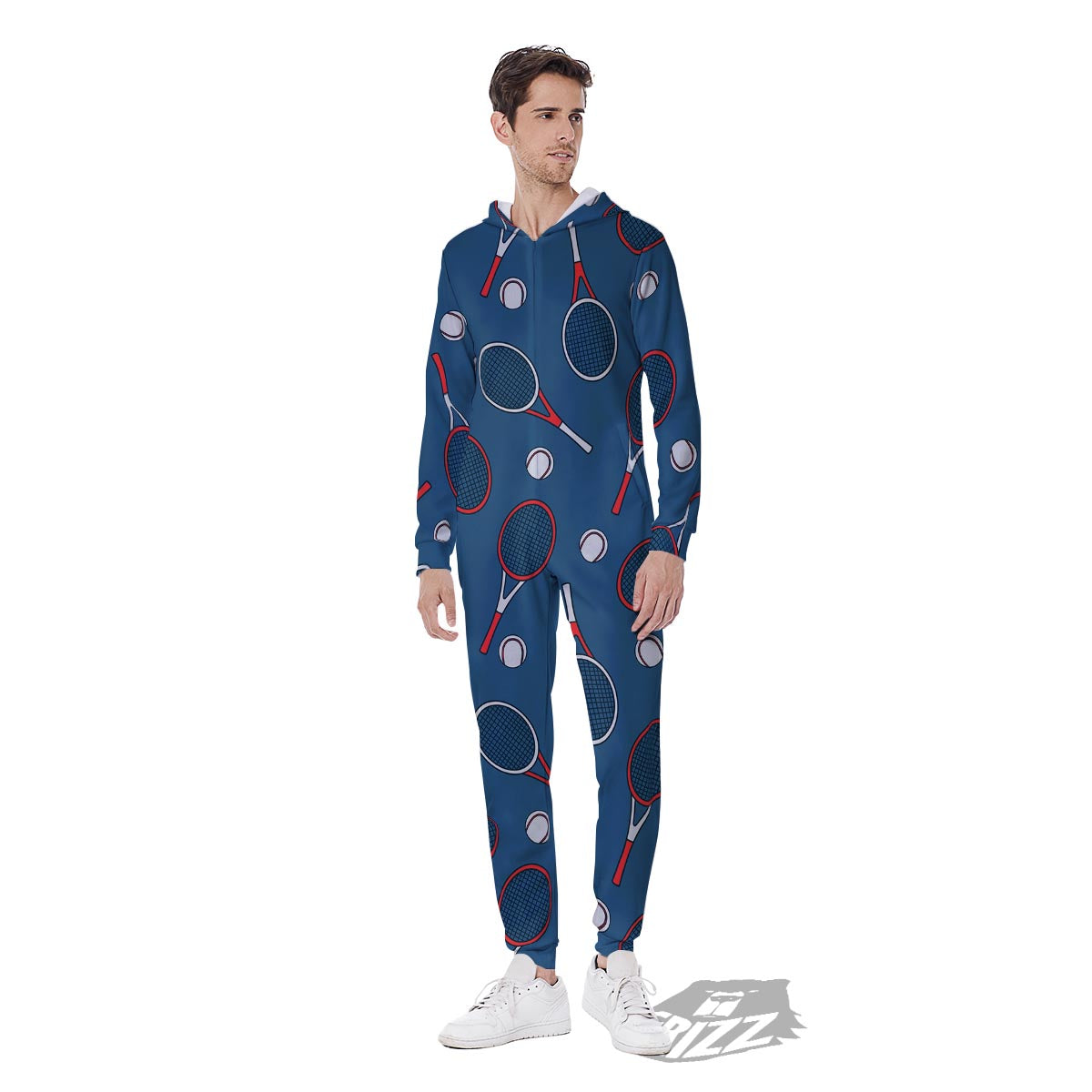 Theme Tennis Print Pattern Men's Jumpsuit-grizzshop