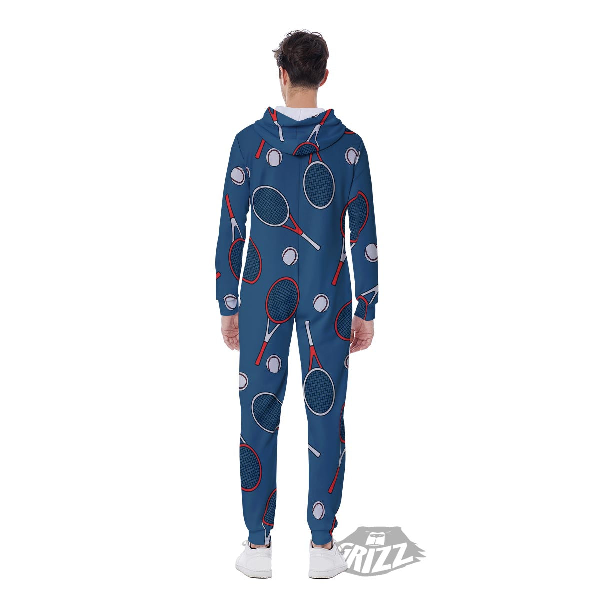 Theme Tennis Print Pattern Men's Jumpsuit-grizzshop