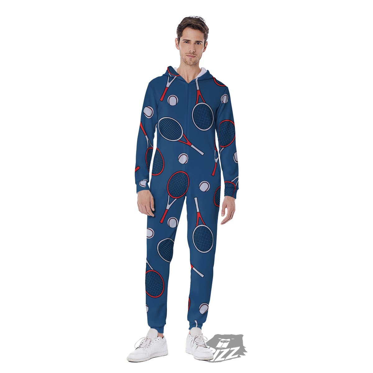 Theme Tennis Print Pattern Men's Jumpsuit-grizzshop