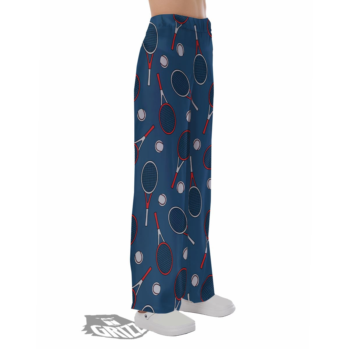 Theme Tennis Print Pattern Pajama Pants-grizzshop
