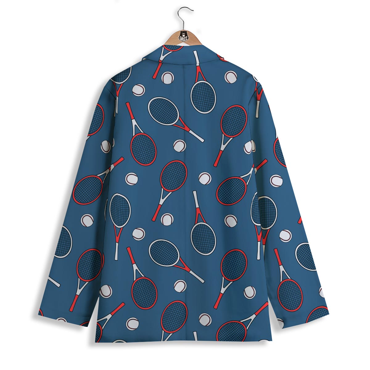 Theme Tennis Print Pattern Women's Blazer-grizzshop