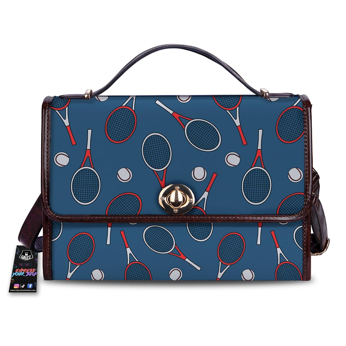 Theme Tennis Print Pattern Women's Satchel Bag