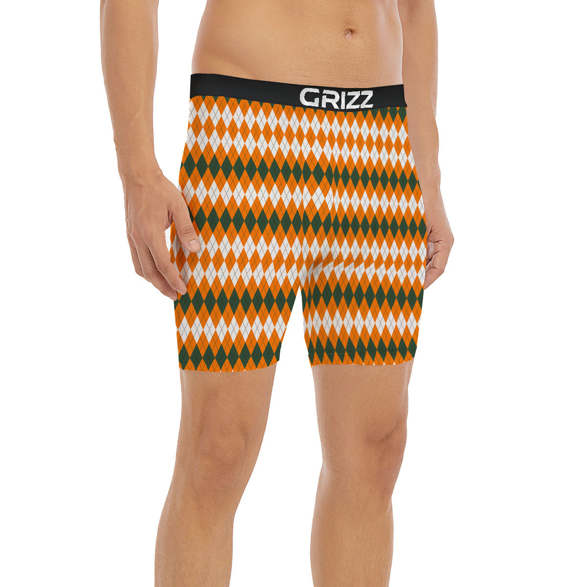 Themed Argyle Halloween Print Pattern Boxer Briefs-grizzshop