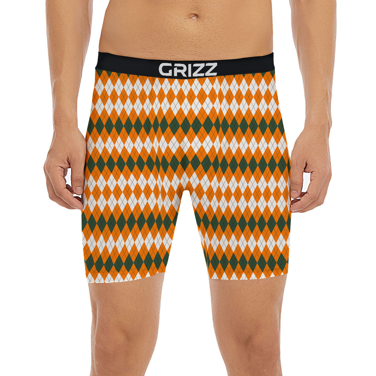 Themed Argyle Halloween Print Pattern Boxer Briefs-grizzshop