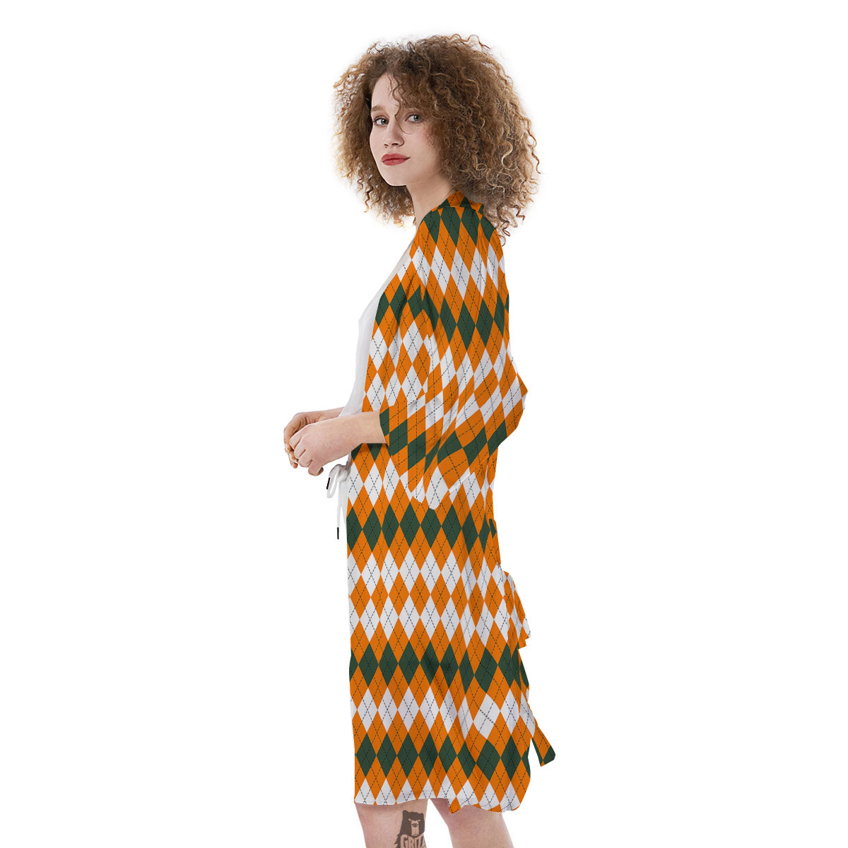 Themed Argyle Halloween Print Pattern Kimono-grizzshop