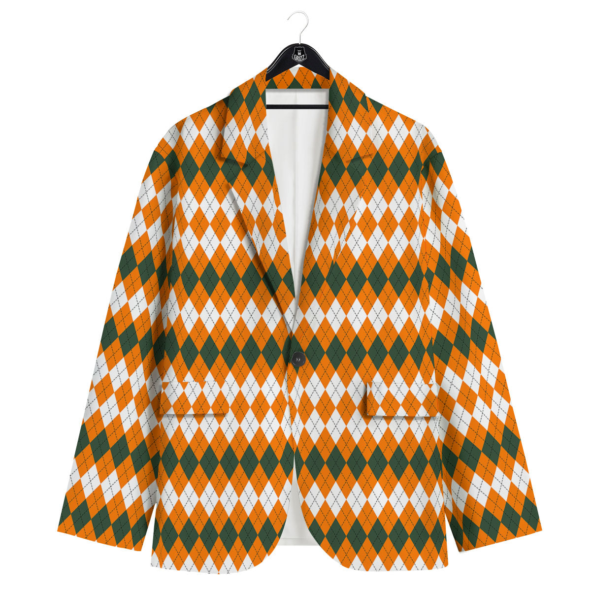 Themed Argyle Halloween Print Pattern Men's Sport Coat-grizzshop