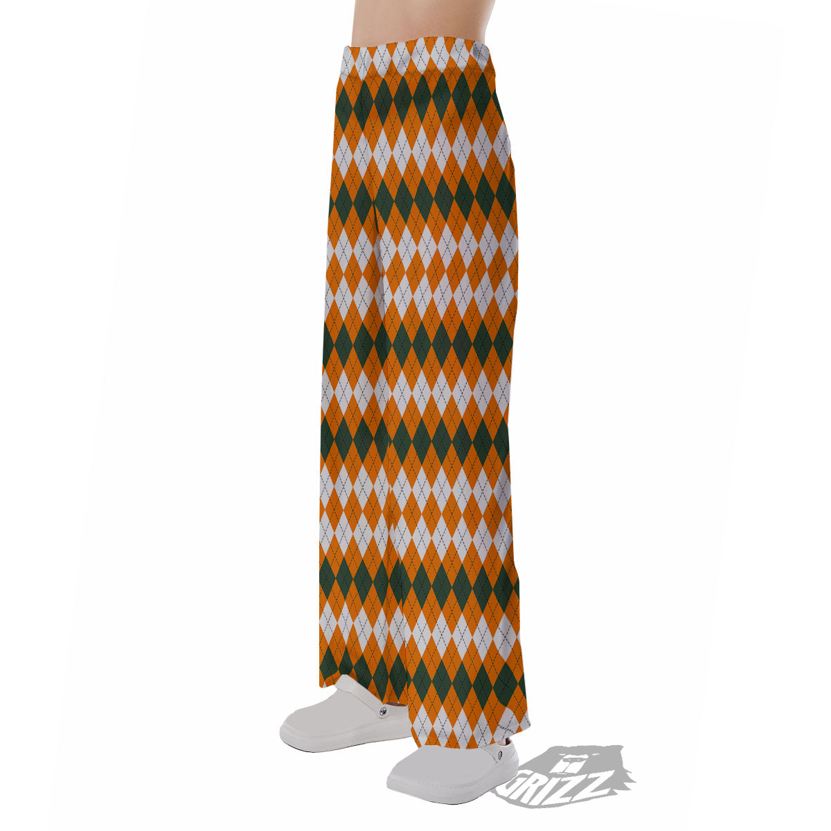 Themed Argyle Halloween Print Pattern Pajama Pants-grizzshop