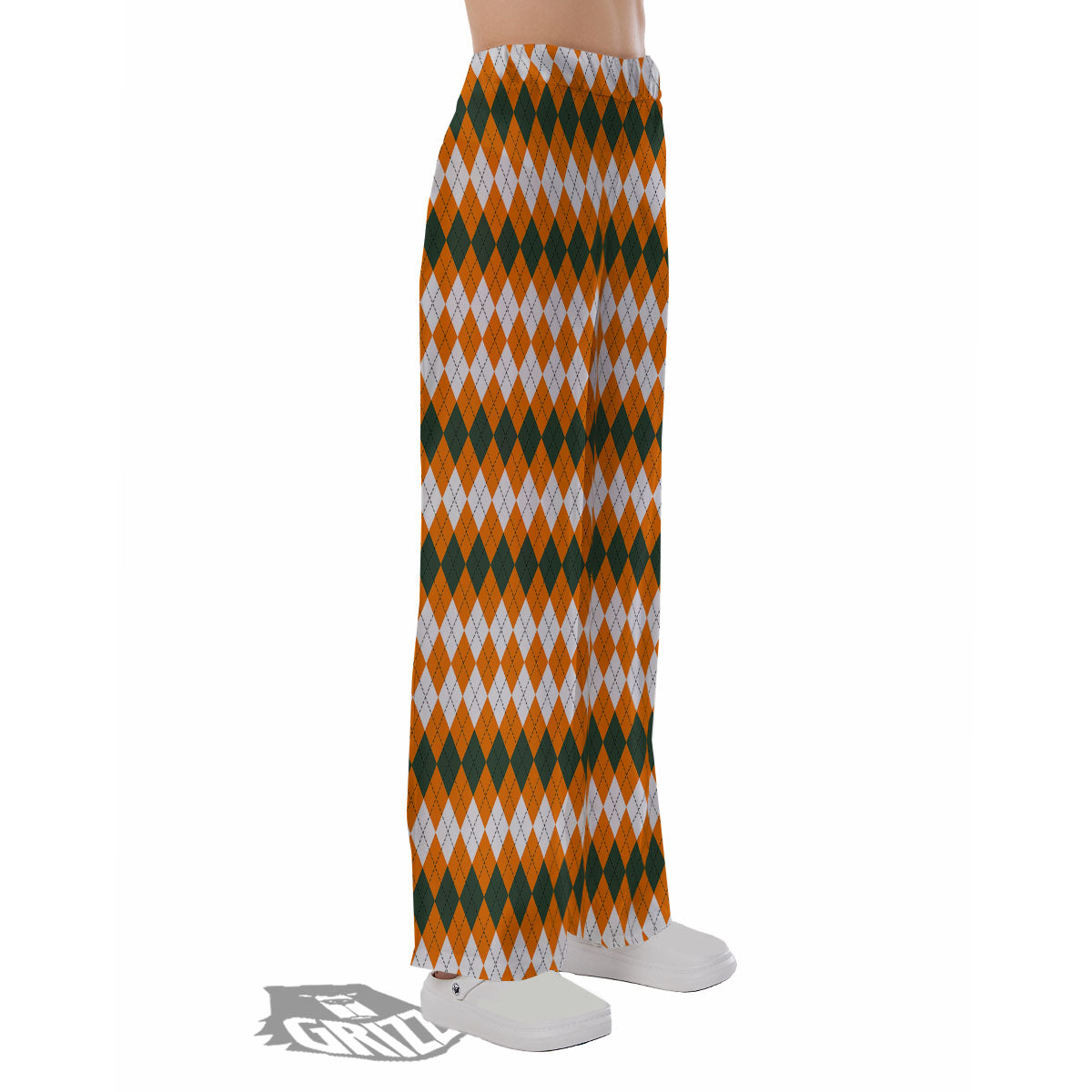 Themed Argyle Halloween Print Pattern Pajama Pants-grizzshop