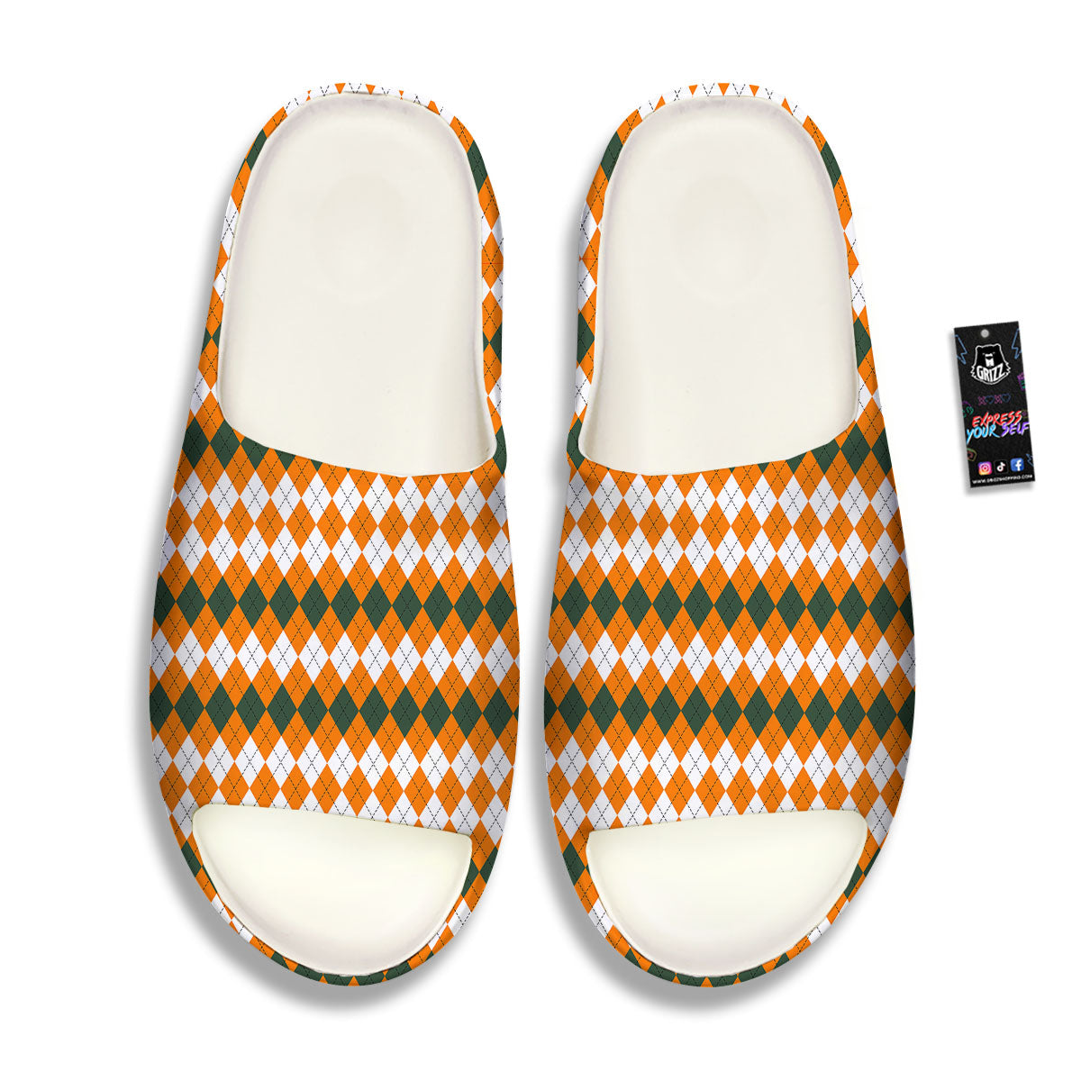 Themed Argyle Halloween Print Pattern Sandals-grizzshop