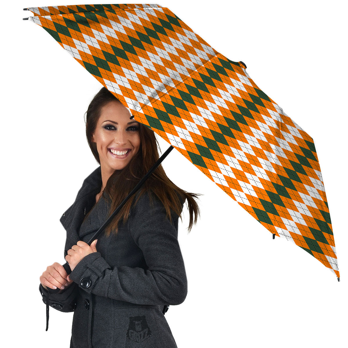 Themed Argyle Halloween Print Pattern Umbrella-grizzshop