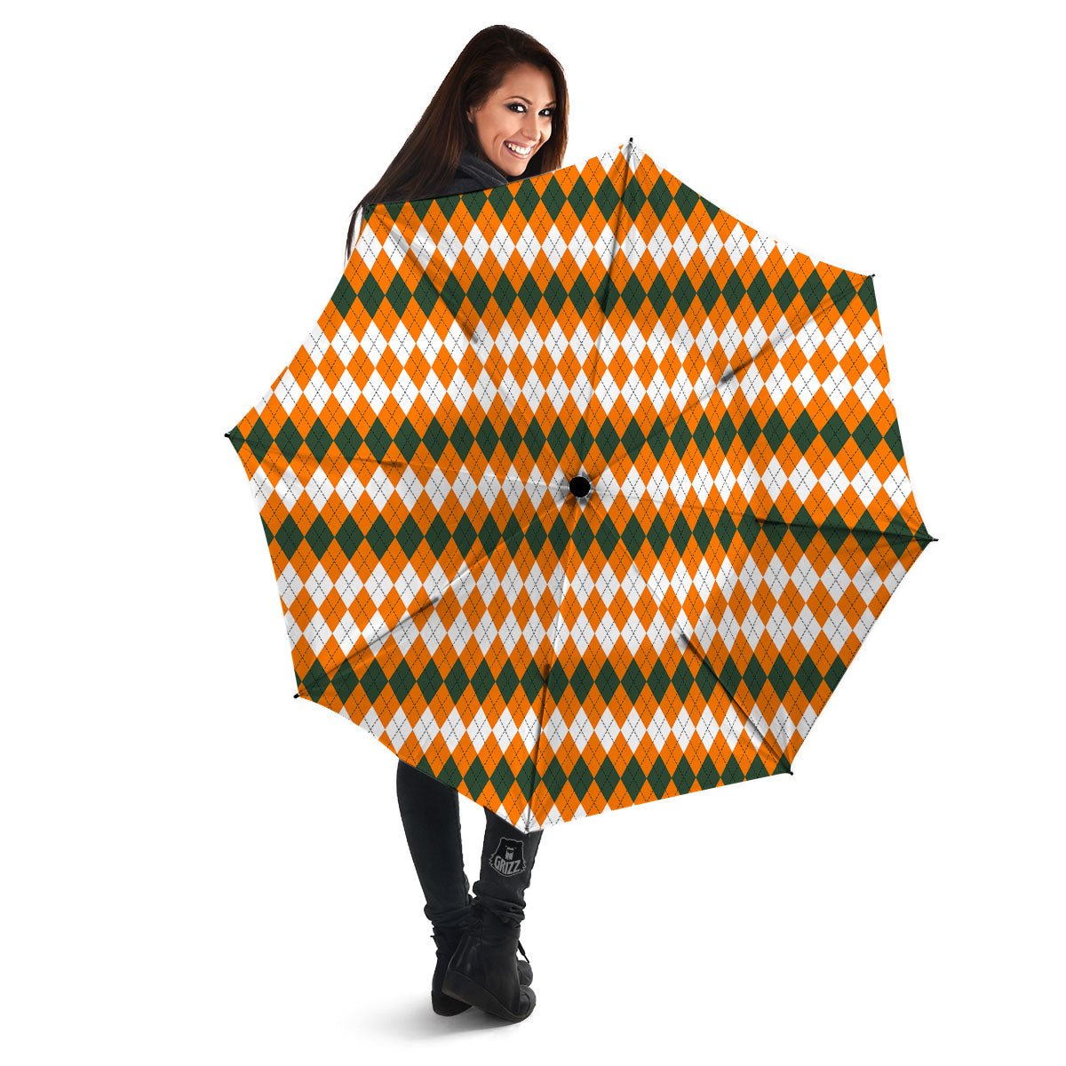 Themed Argyle Halloween Print Pattern Umbrella-grizzshop