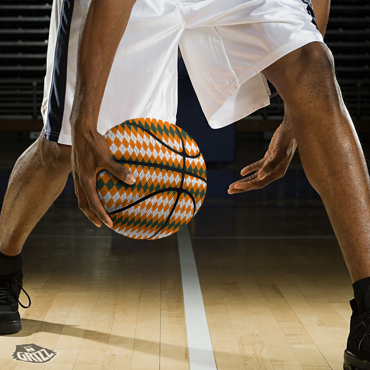 Themed Argyle Halloween Print Pattern Basketball