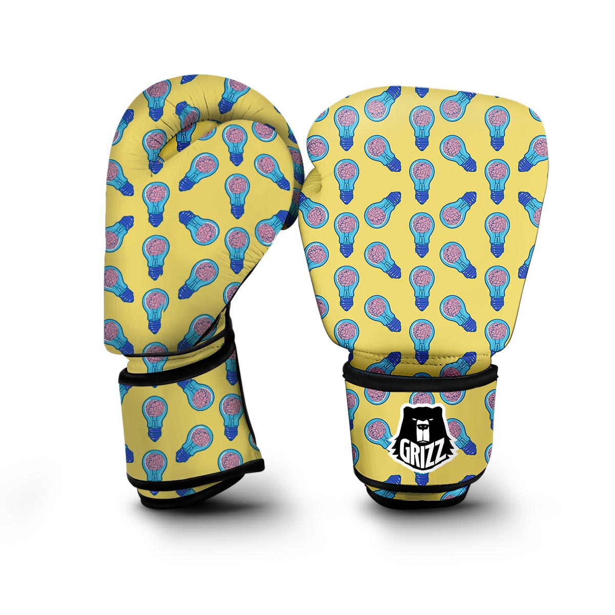 Thinking Brain Pattern Print Boxing Gloves-grizzshop