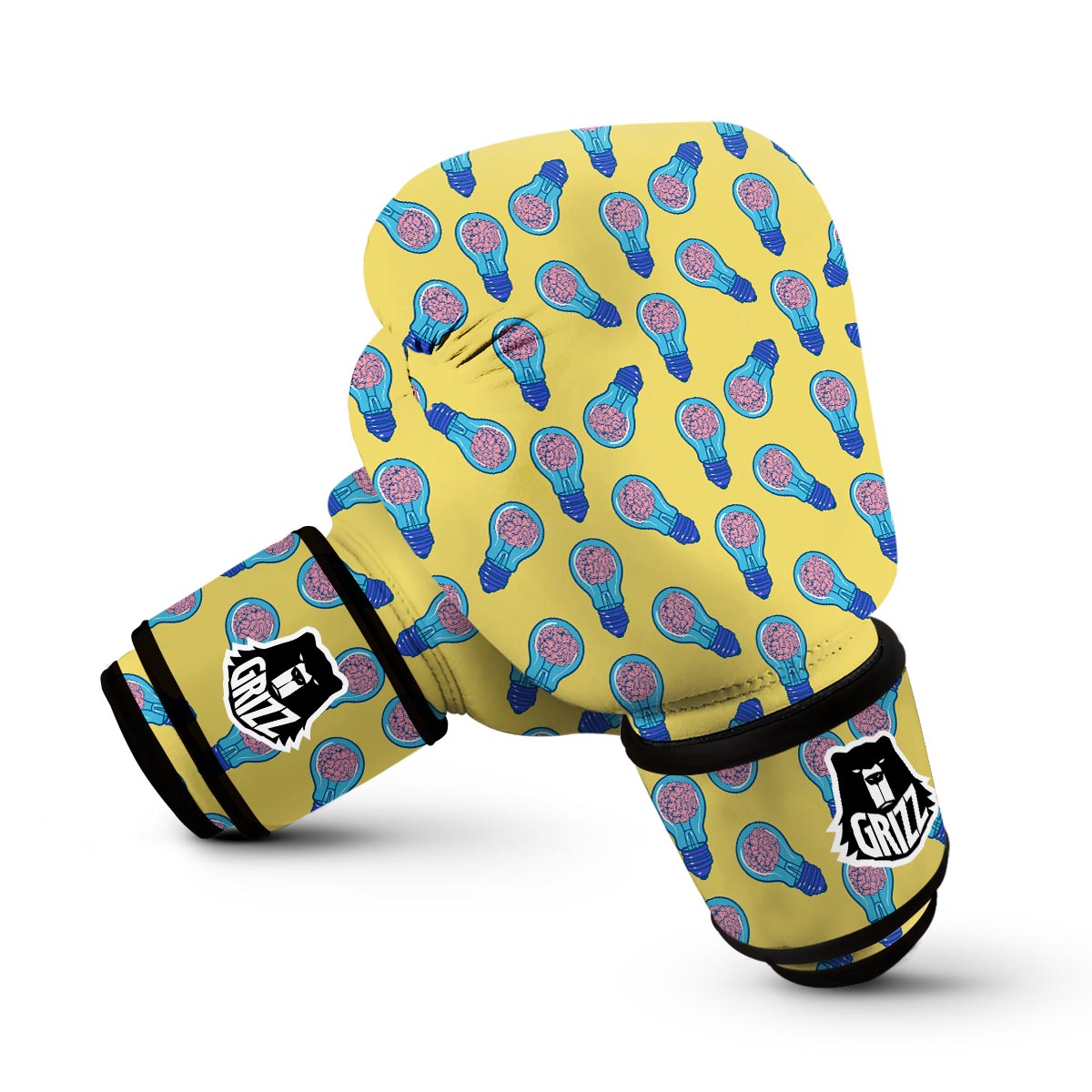 Thinking Brain Pattern Print Boxing Gloves-grizzshop