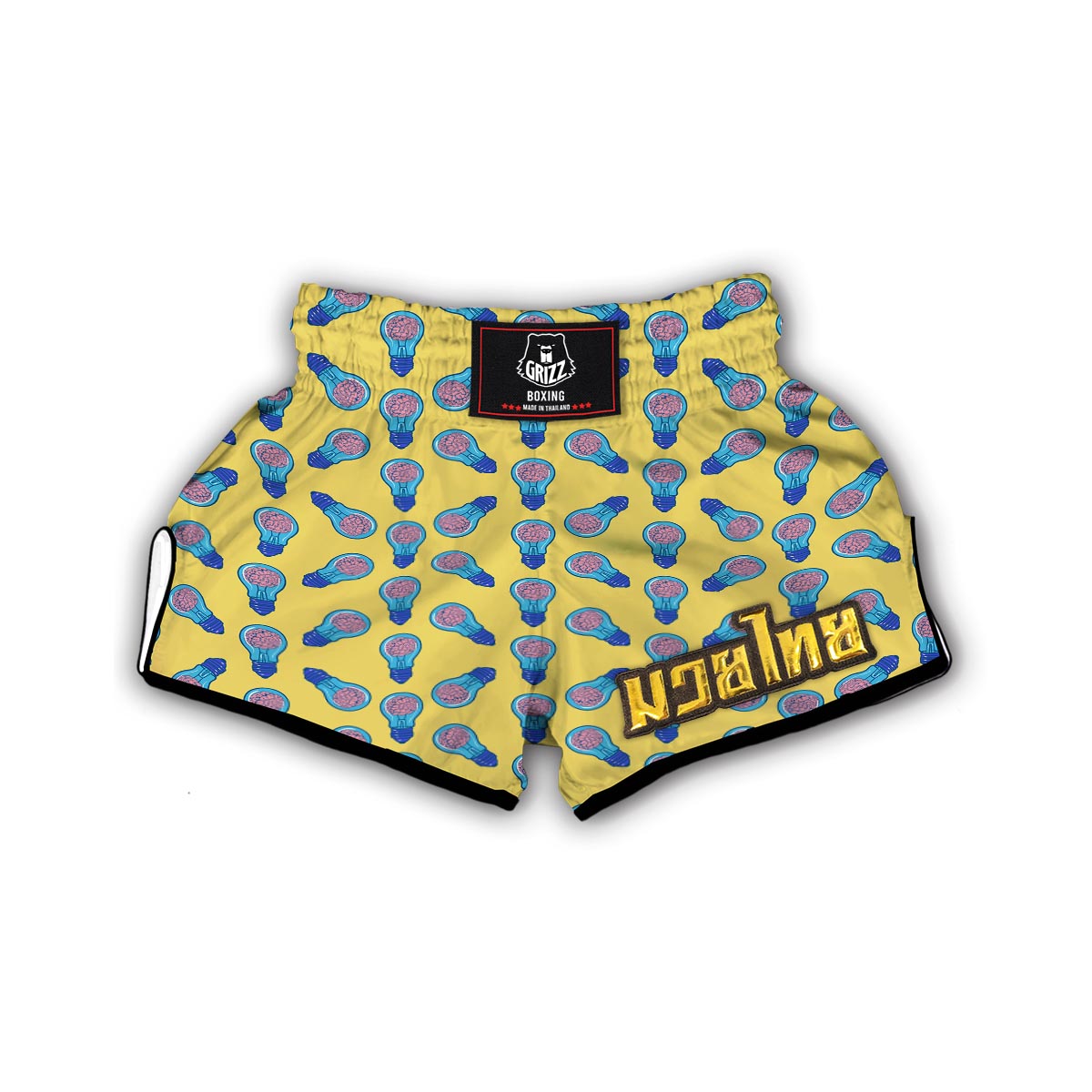 Thinking Brain Pattern Print Muay Thai Boxing Shorts-grizzshop