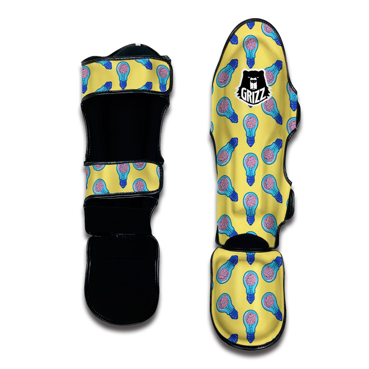 Thinking Brain Pattern Print Muay Thai Shin Guards-grizzshop