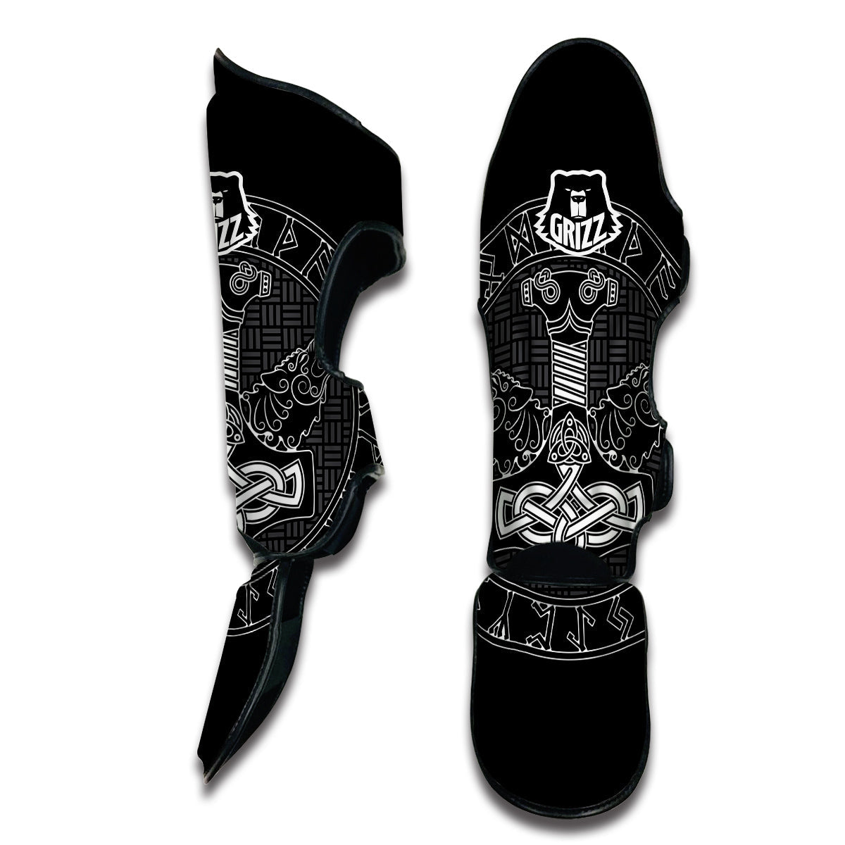 Thor Hammer Mjollnir Viking Muay Thai Shin Guards-grizzshop