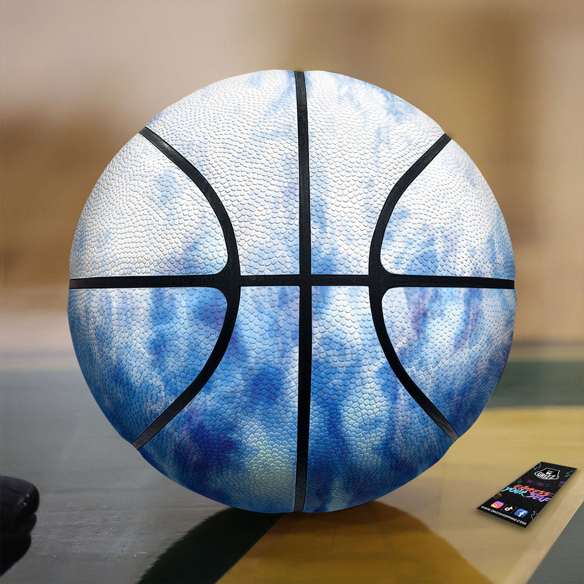 Tie Dye Acid Wash White And Blue Print Basketball