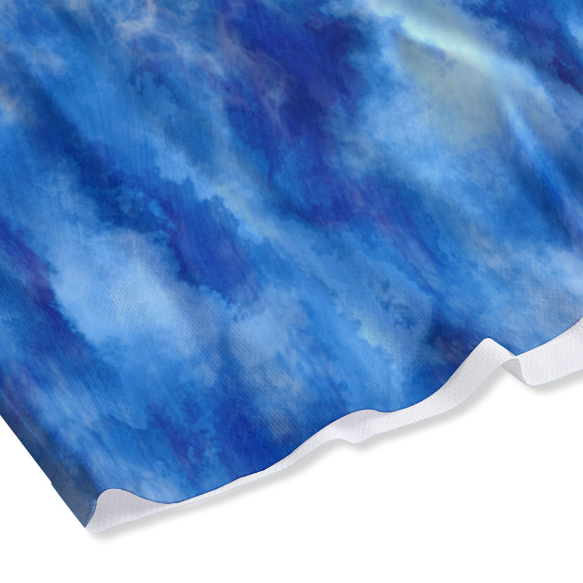 Tie Dye Acid Wash White And Blue Print Mesh Shorts