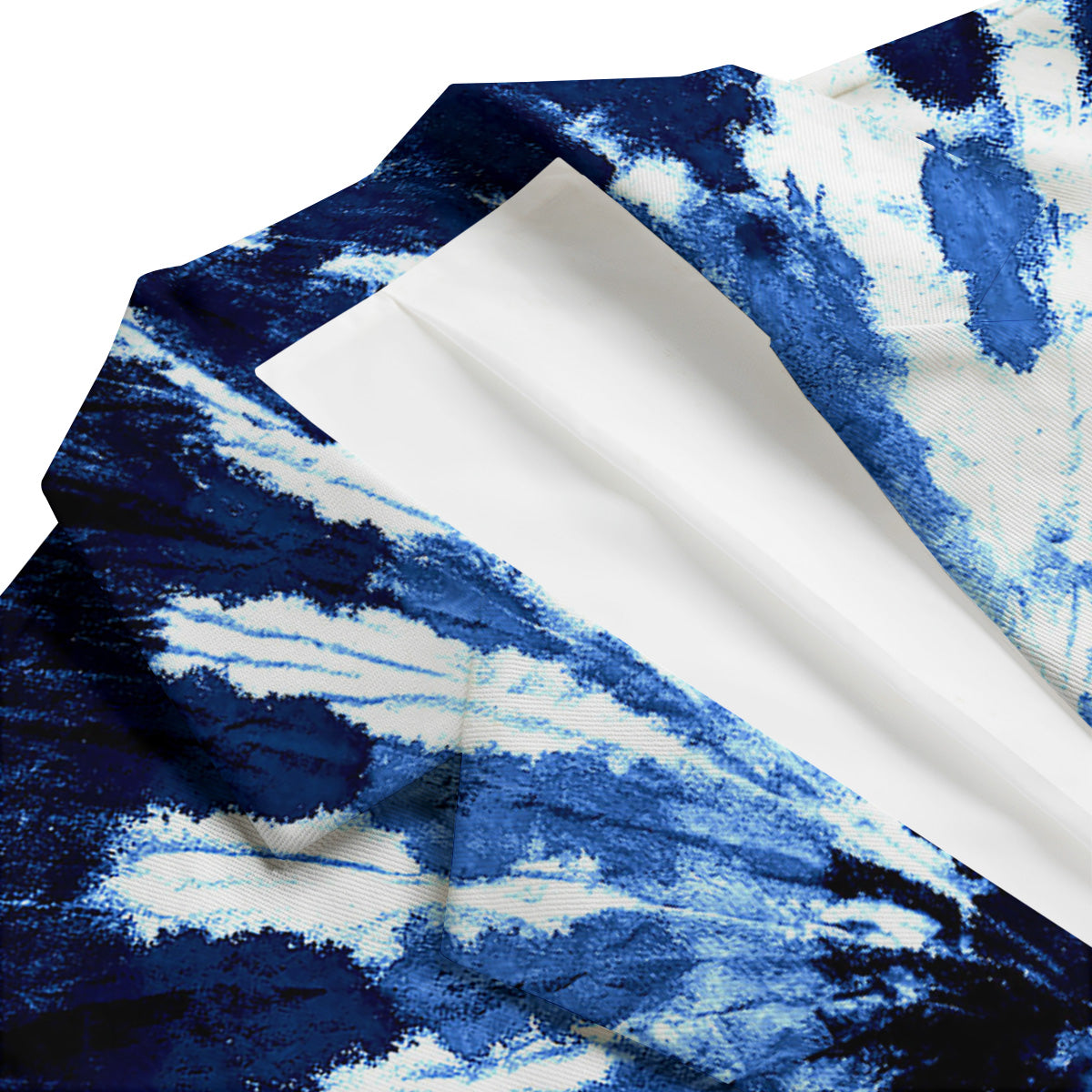 Tie Dye Black And Blue Print Men's Blazer-grizzshop