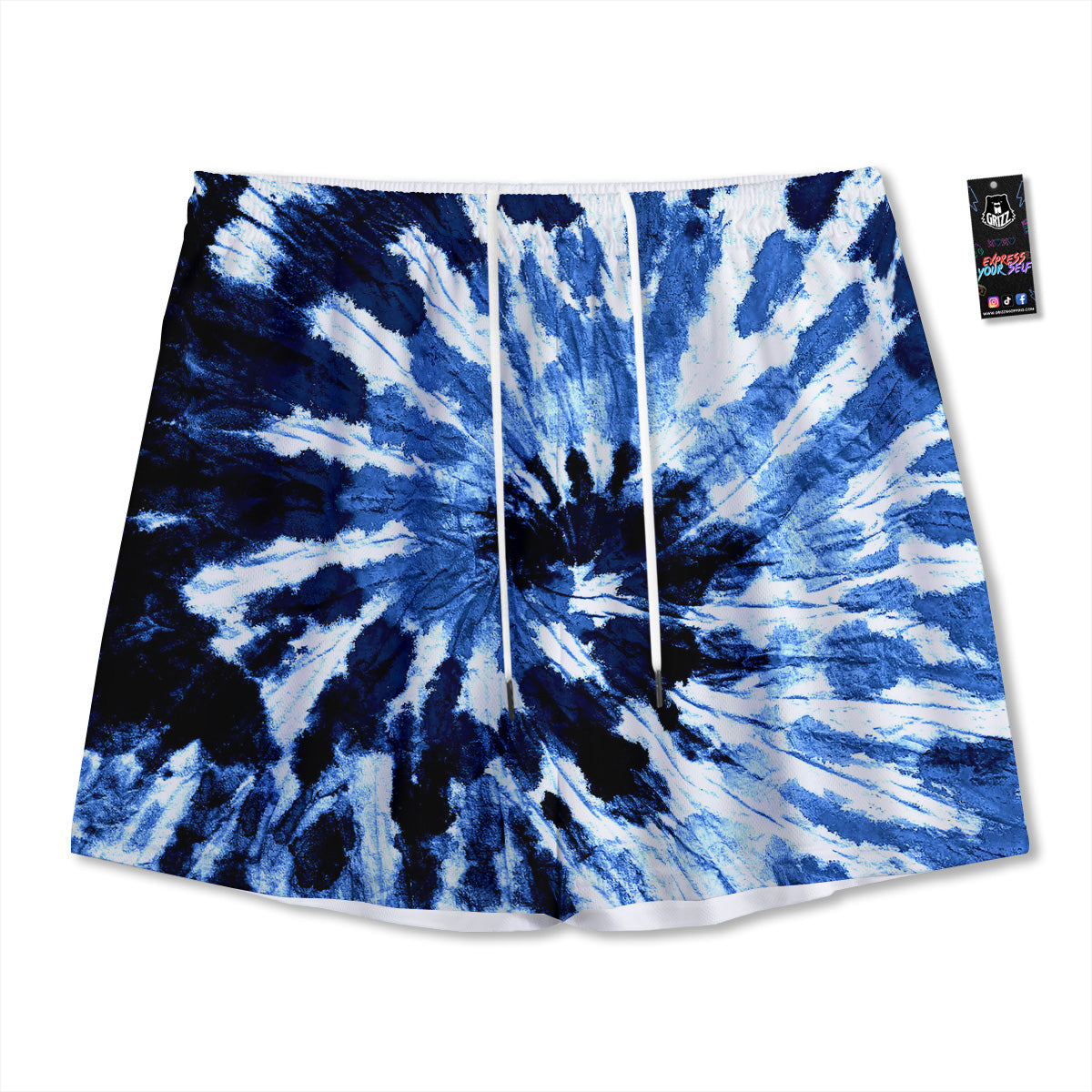 Tartan Dark Blue Print Pattern Mesh Shorts