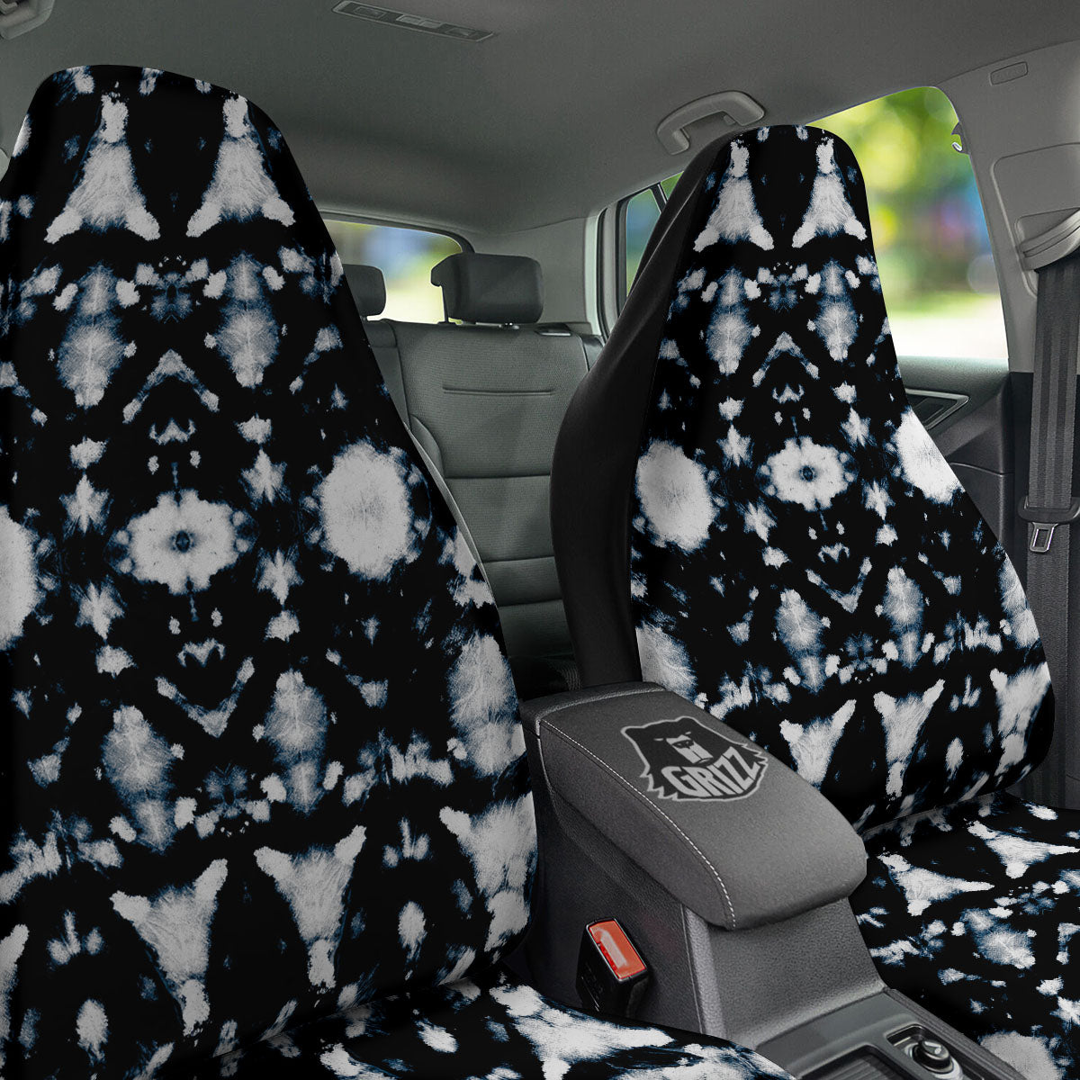 Tie Dye Black Backed Print Car Seat Covers-grizzshop