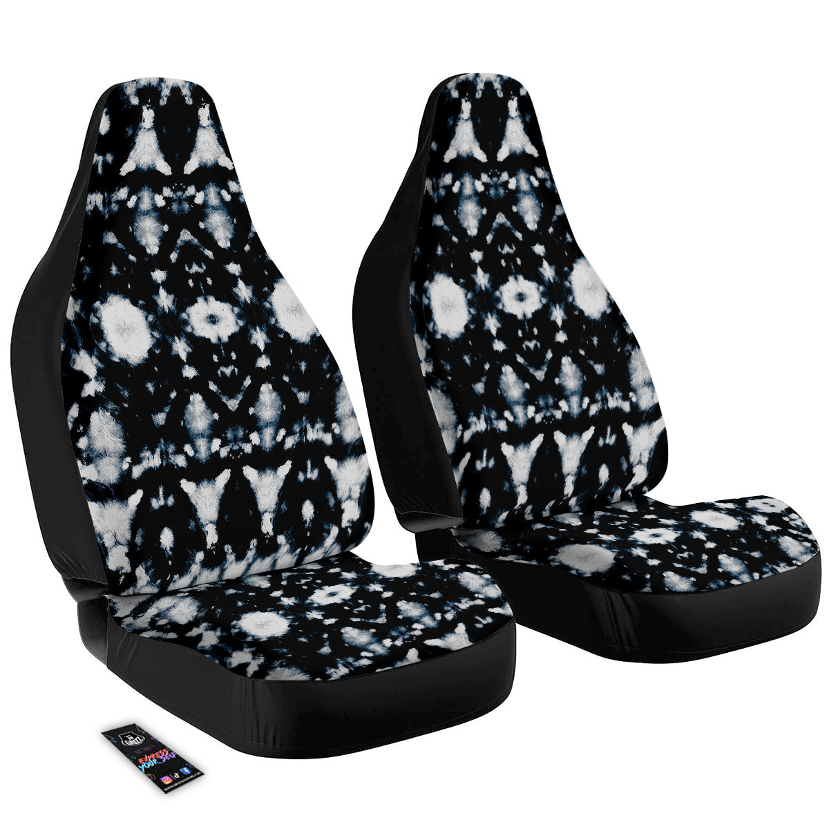 Tie Dye Black Backed Print Car Seat Covers-grizzshop