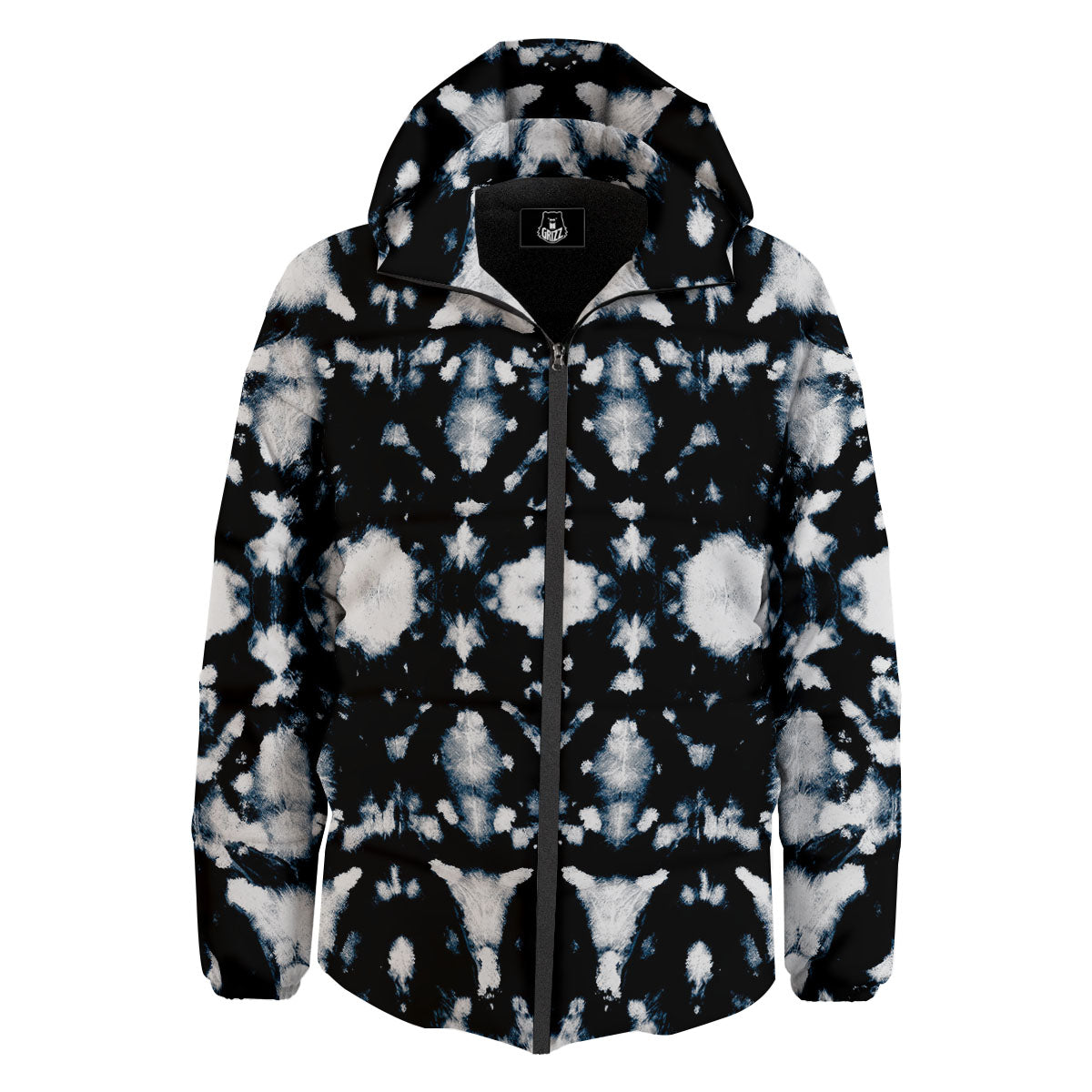 Tie Dye Black Backed Print Down Jacket-grizzshop