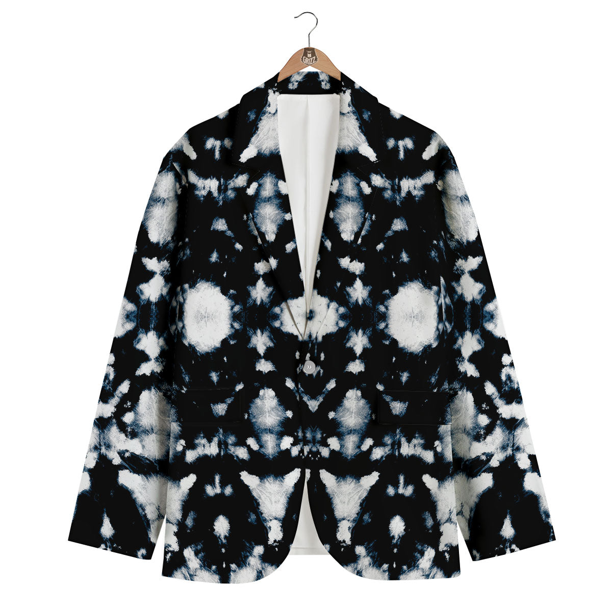 Tie Dye Black Backed Print Men's Blazer-grizzshop