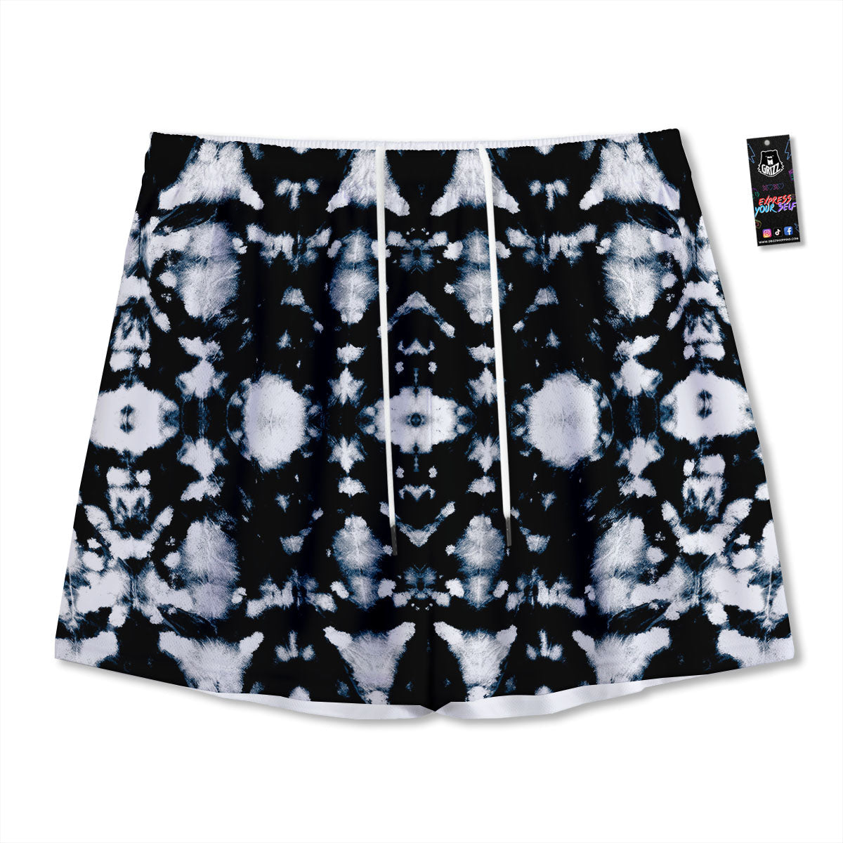Tartan Dark Blue Print Pattern Mesh Shorts