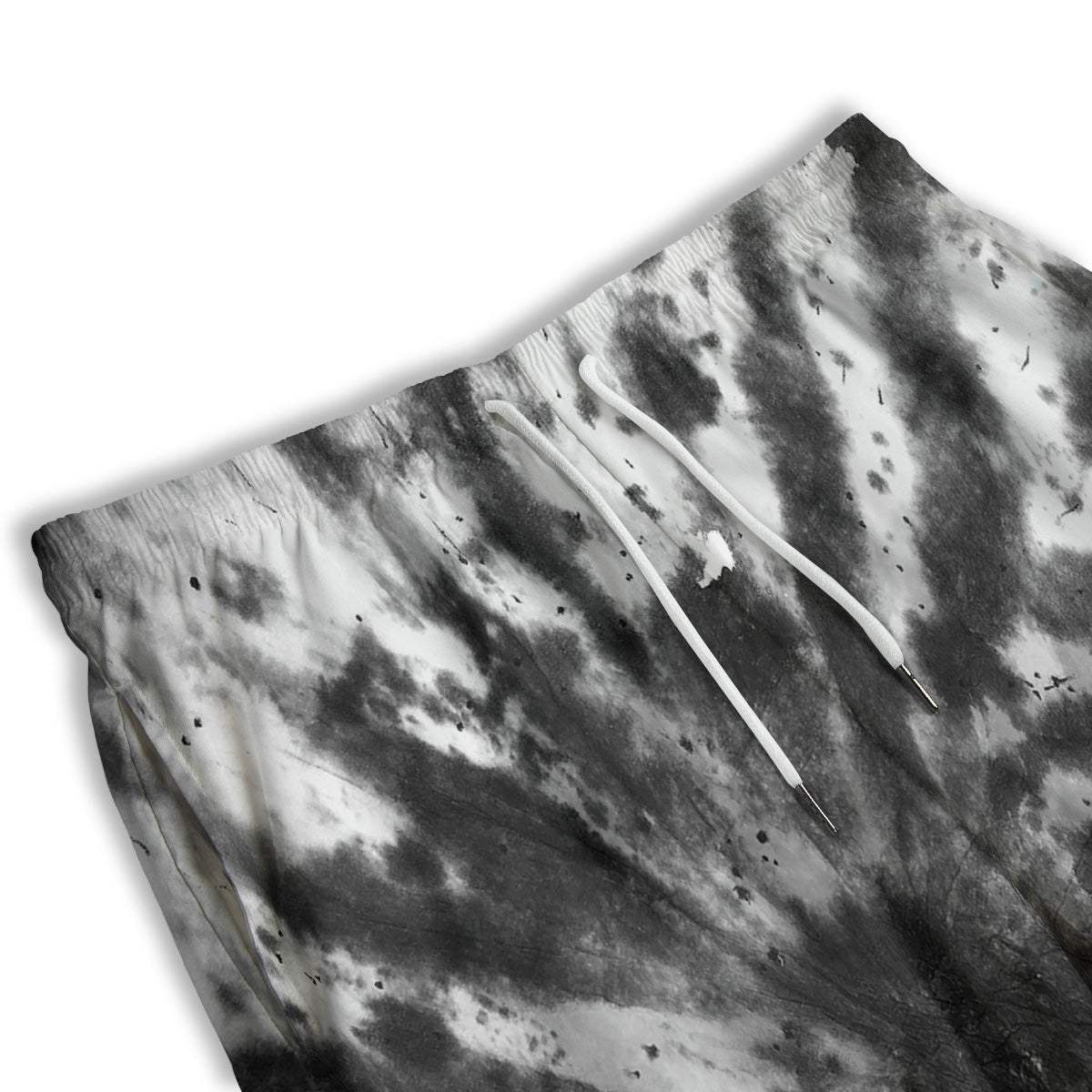 Tie Dye Black White Print Pattern Men's Athletic Shorts