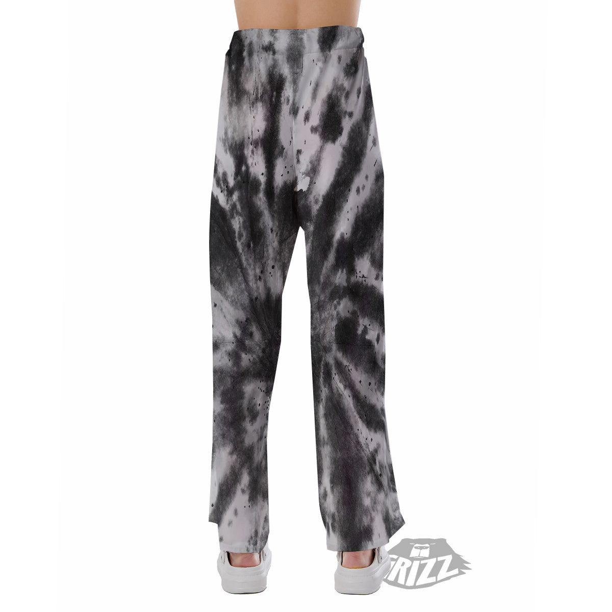 Tie Dye Black White Print Pattern Pajama Pants-grizzshop