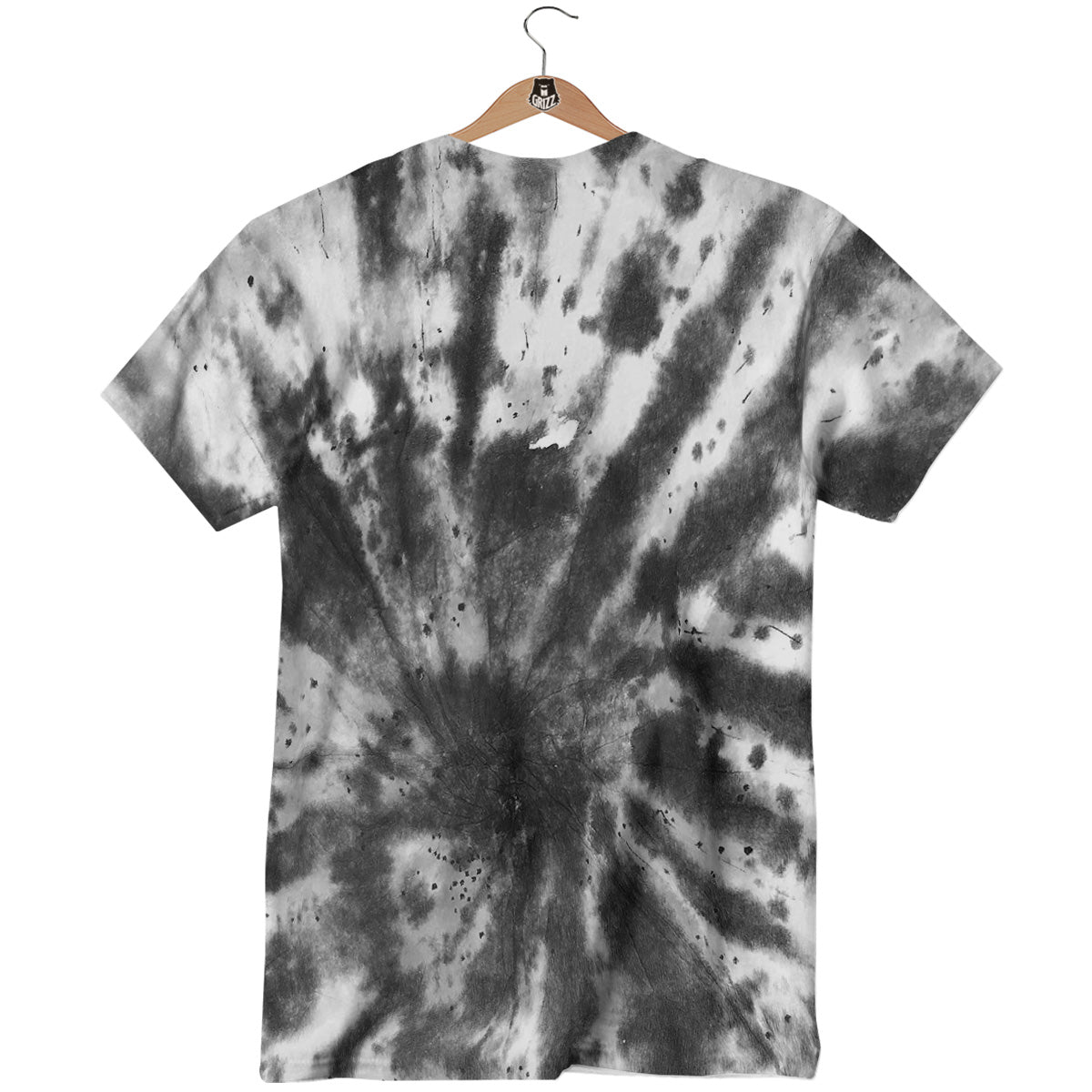 Tie Dye Black White Print Pattern T-Shirt-grizzshop