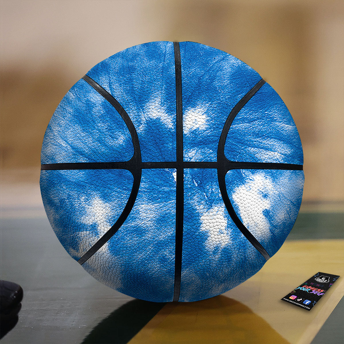 Tie Dye Blue And White Print Basketball