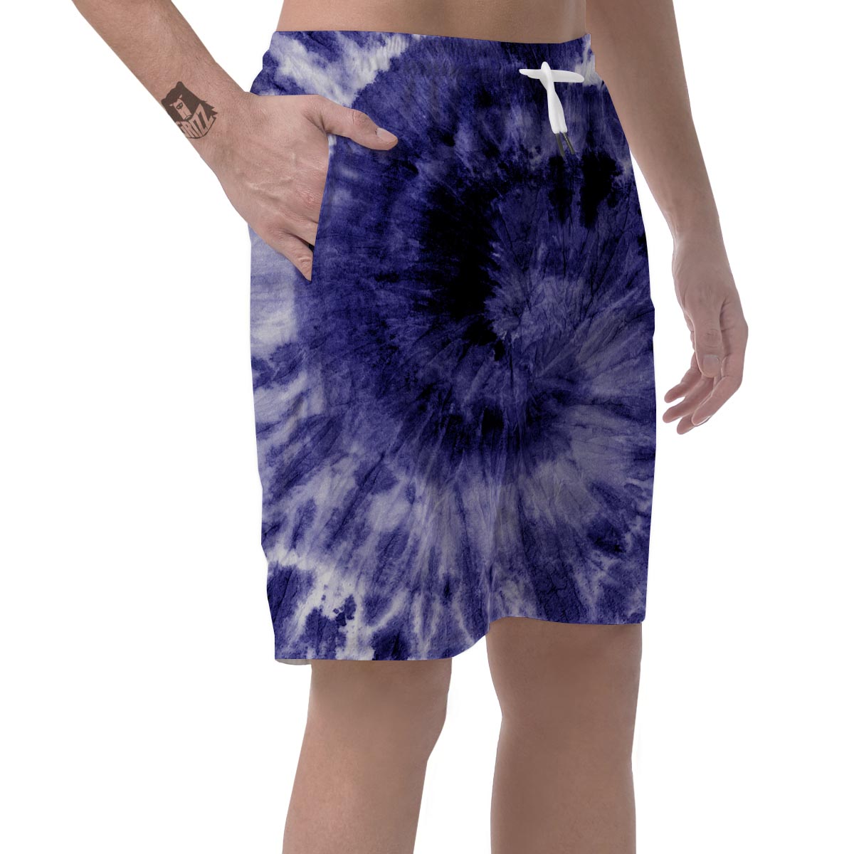 Tie Dye Blue Men's Shorts-grizzshop