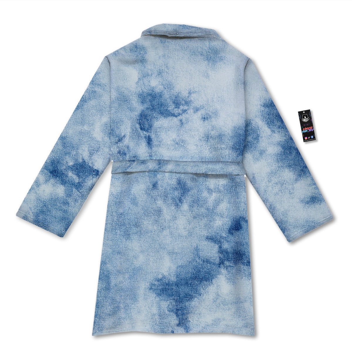 Tie Dye Blue Print Bathrobe-grizzshop