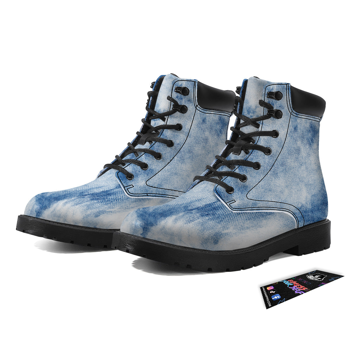Tie Dye Blue Print Boots-grizzshop
