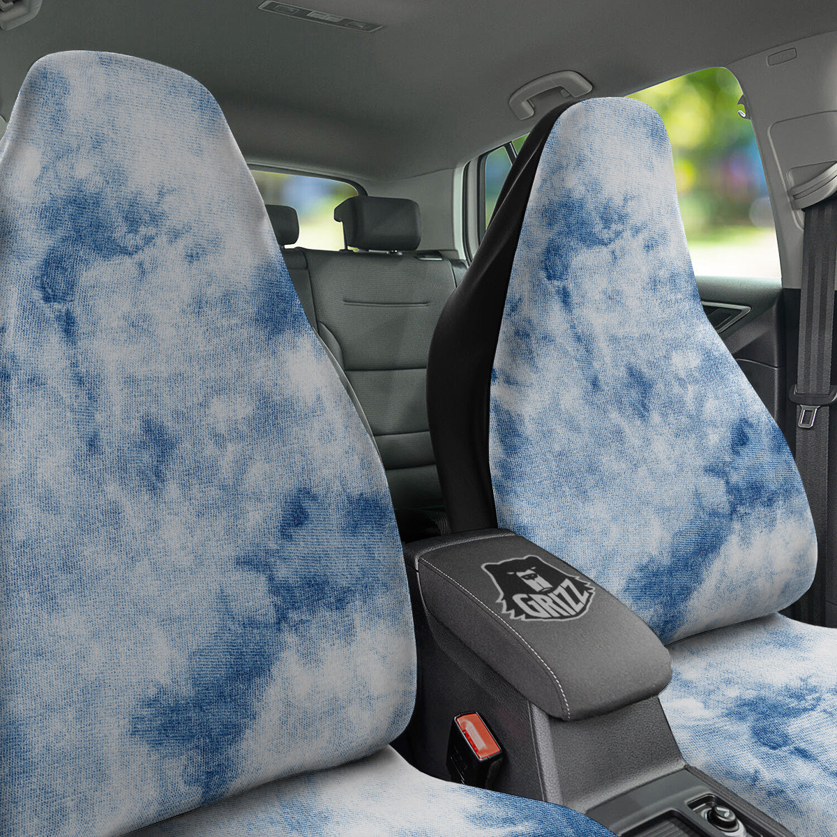 Tie Dye Blue Print Car Seat Covers-grizzshop