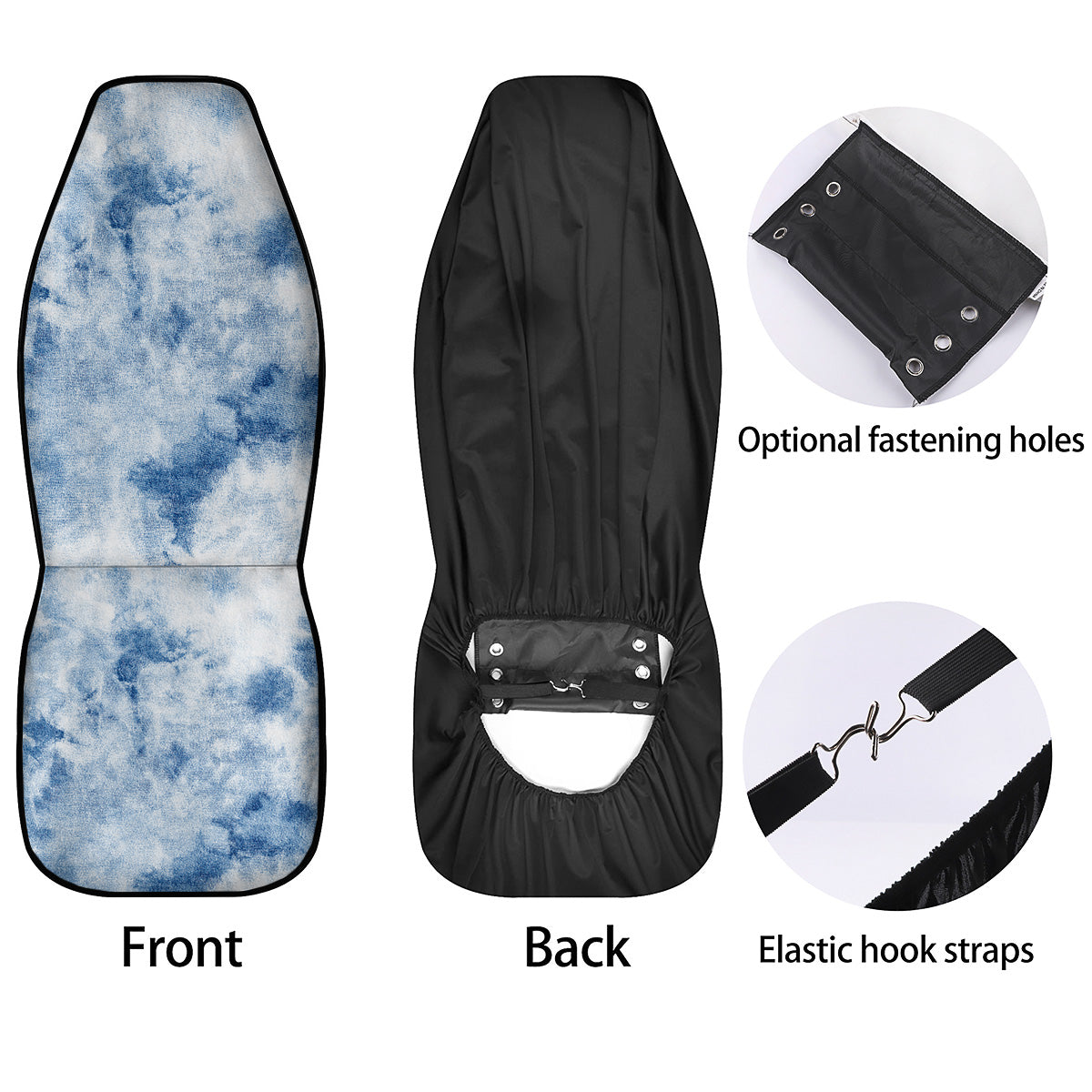 Tie Dye Blue Print Car Seat Covers-grizzshop