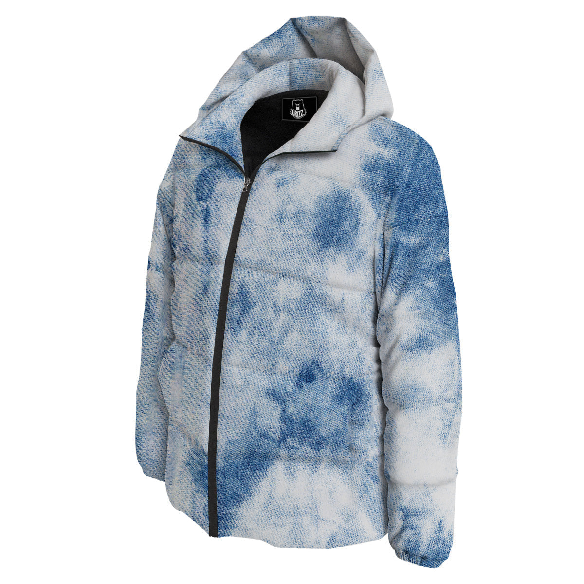 Tie Dye Blue Print Down Jacket-grizzshop