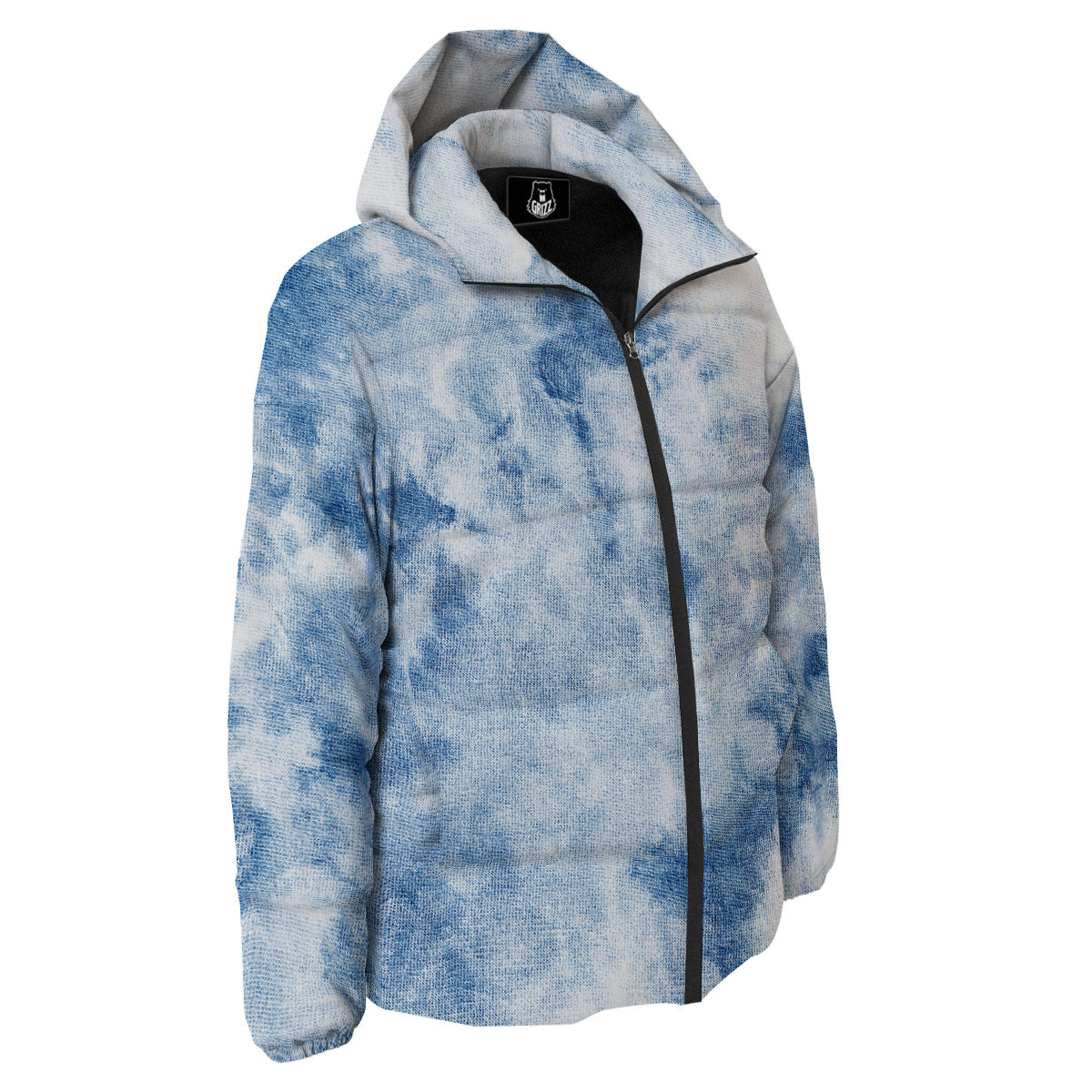 Tie Dye Blue Print Down Jacket-grizzshop