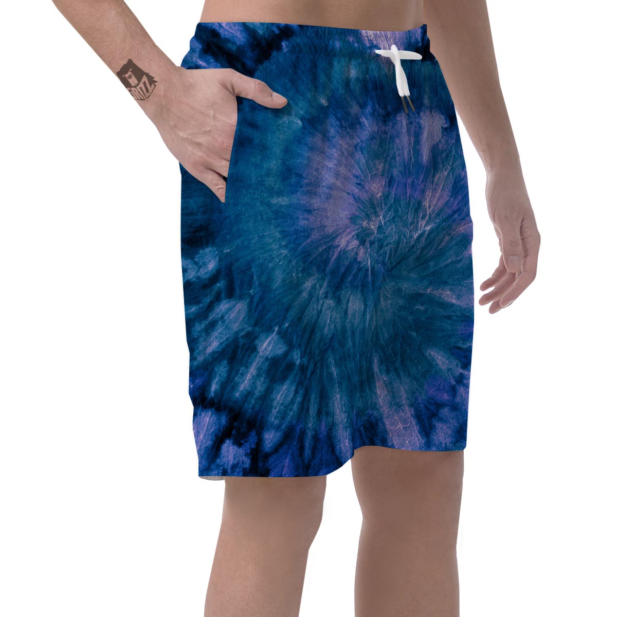 Tie Dye Blue Print Men's Shorts-grizzshop