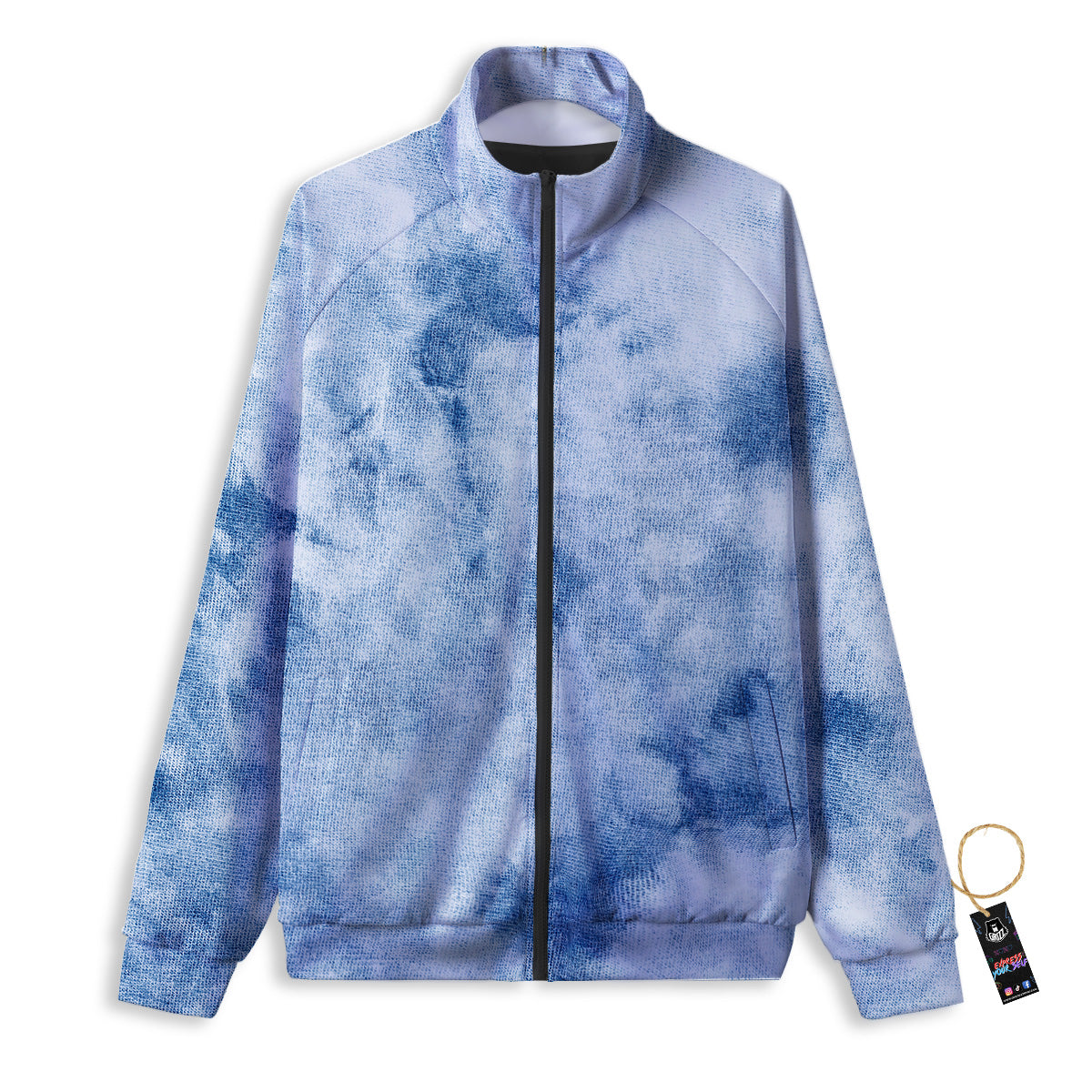 Tie Dye Blue Print Track Jacket-grizzshop