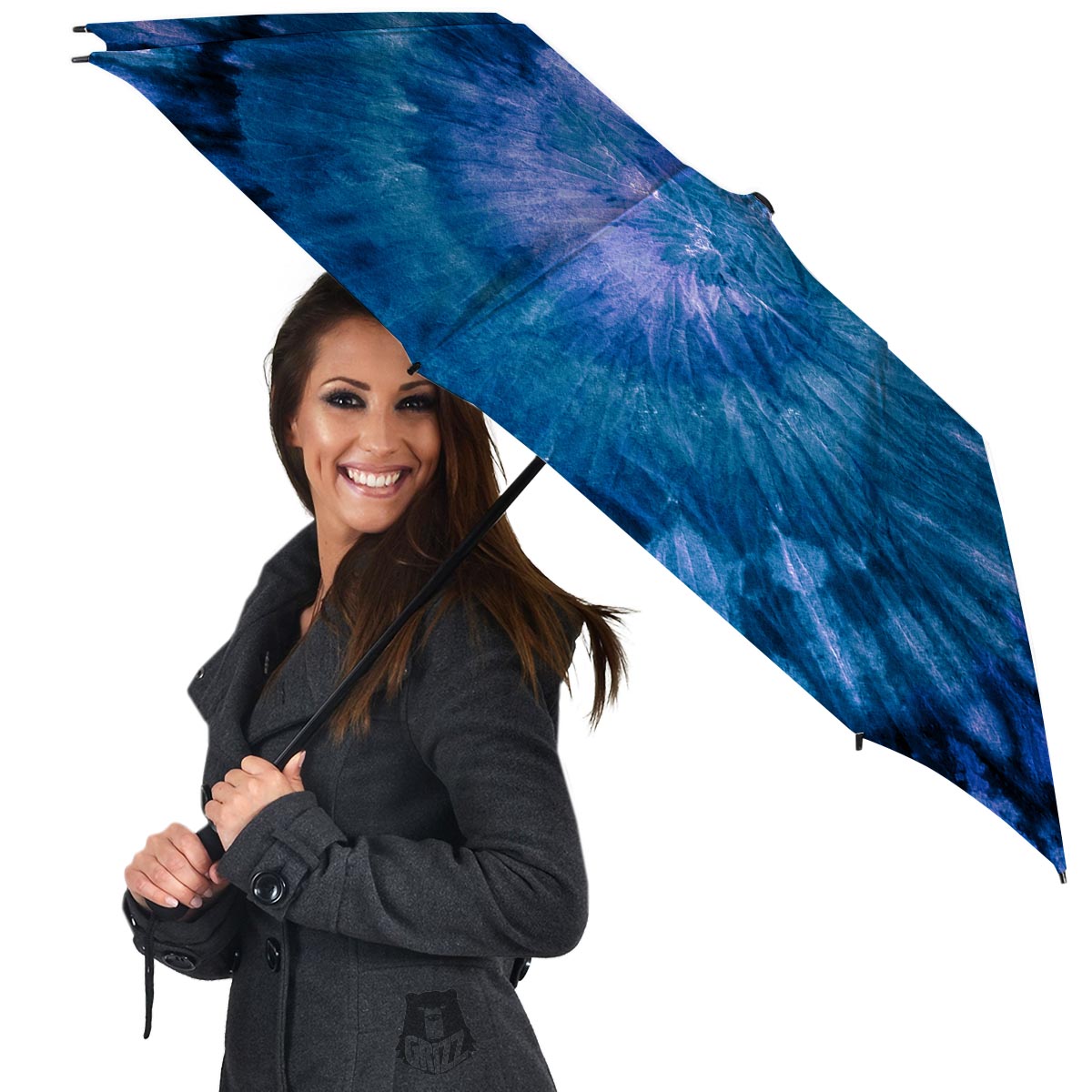 Tie Dye Blue Print Umbrella-grizzshop